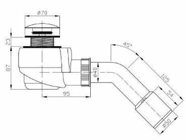 Сифон для ванни та душового піддона, Plastbrno EWCR502, Хром EWANTIQ502 фото
