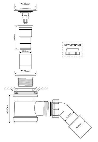 Сифон для душового піддону mcalpine HC26CLCP фото