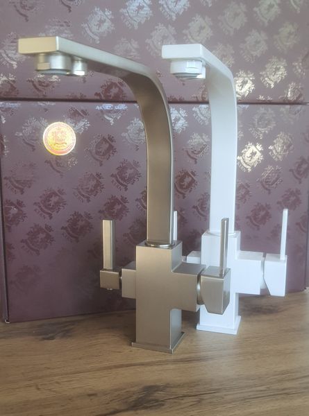 Змішувач для кухні, Білий квадрат арт.2034 White Cubik фото