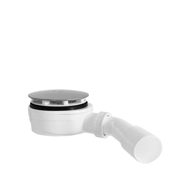 View Shower tray siphon 90, extra-low, dry valve, bend 45° 40/50, inox